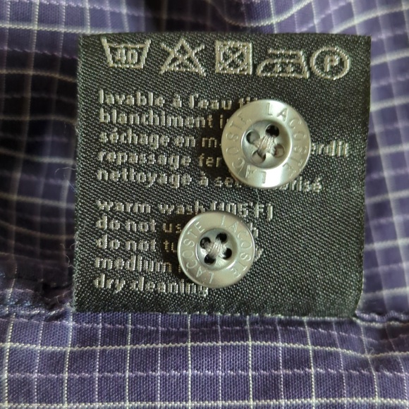 Lacoste Men’s Purple Long Sleeve Button Down Shirt - Picture 13 of 13